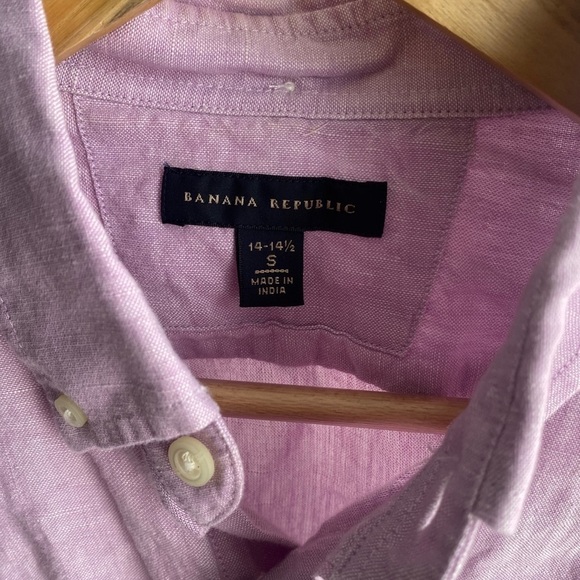 Banana Republic Lilac Purple Linen Blend Button Down Shirt - Picture 5 of 8